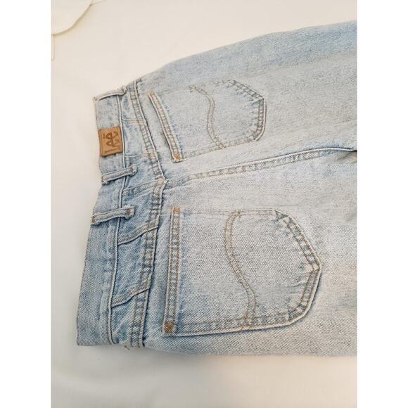 Vtg Lee Jeans Women sz 14 Petite Light Wash Blue High Rise Straight Leg Denim - Picture 5 of 11